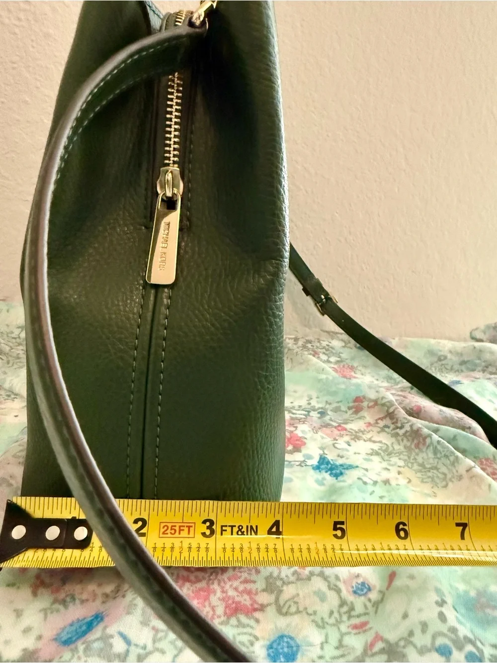 Michael Kors Green Pebbled Leather Satchel/Crossbody
